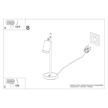 Stolná lampa WINX 1xGU10/10W/230V čierna/lesklý chróm