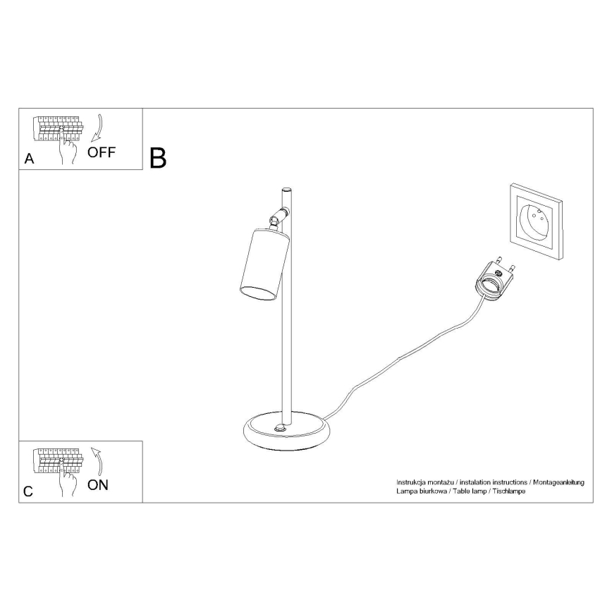 Stolná lampa WINX 1xGU10/10W/230V čierna/lesklý chróm