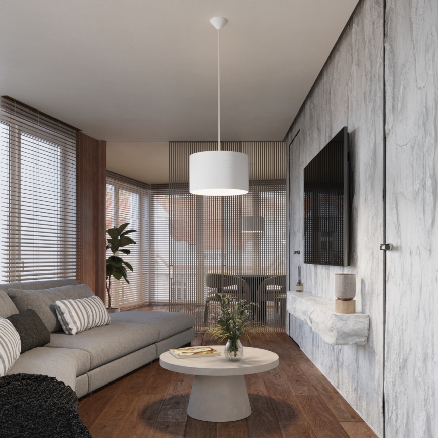 Luster na lanku NOVA 1xE27/15W/230V pr. 40 cm biela