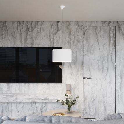 Luster na lanku NOVA 1xE27/15W/230V pr. 40 cm biela