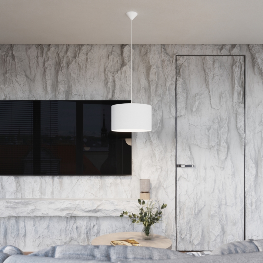 Luster na lanku NOVA 1xE27/15W/230V pr. 40 cm biela