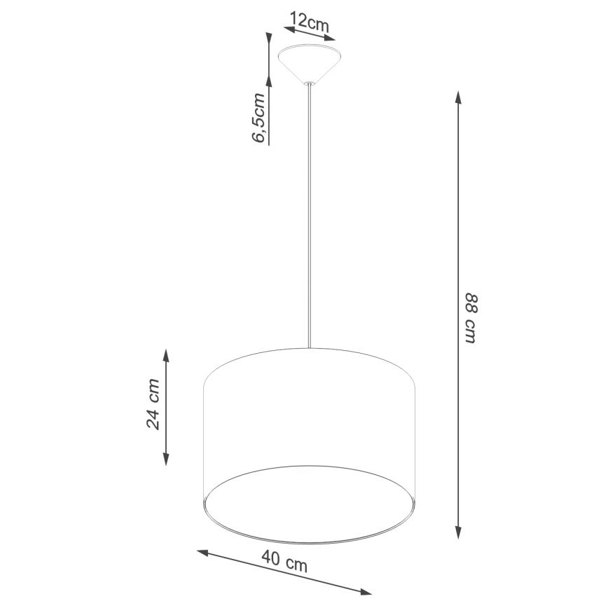 Luster na lanku NOVA 1xE27/15W/230V pr. 40 cm čierna