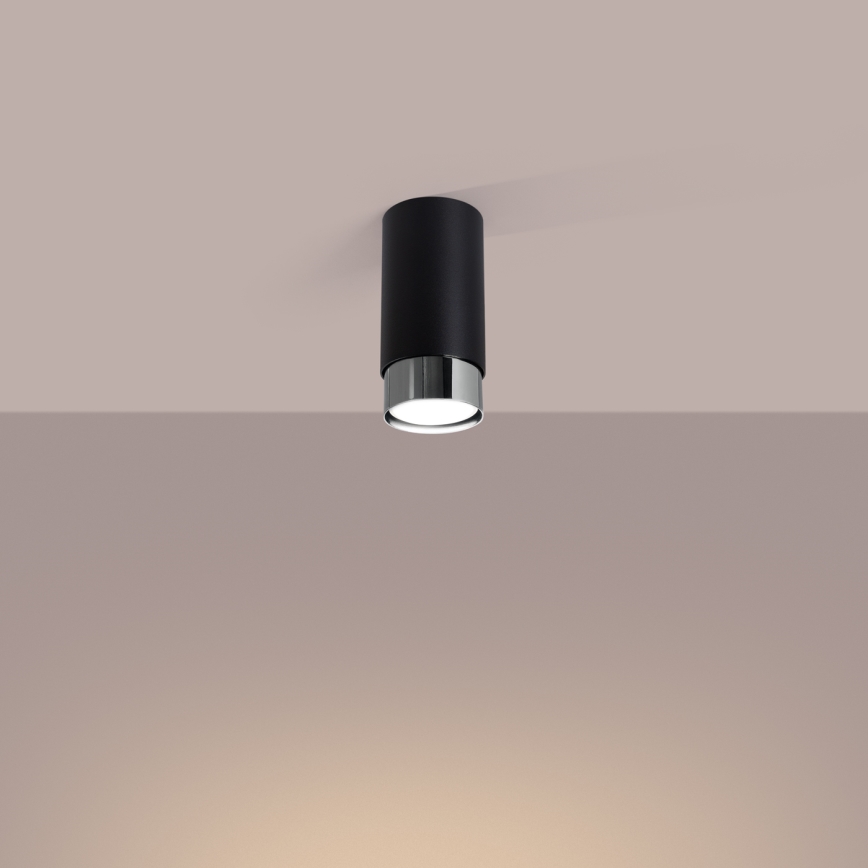 Bodové svietidlo NERO 1xGU10/10W/230V 12,5 cm čierna/lesklý chróm