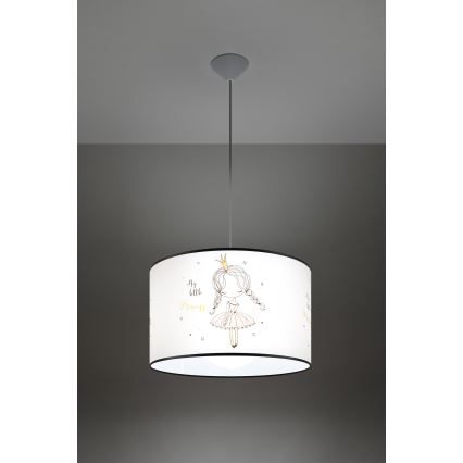 Detský luster na lanku PRINCESS 1xE27/15W/230V pr. 40 cm princezná