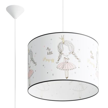 Detský luster na lanku PRINCESS 1xE27/15W/230V pr. 40 cm princezná