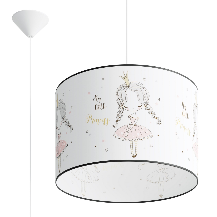 Detský luster na lanku PRINCESS 1xE27/15W/230V pr. 40 cm princezná