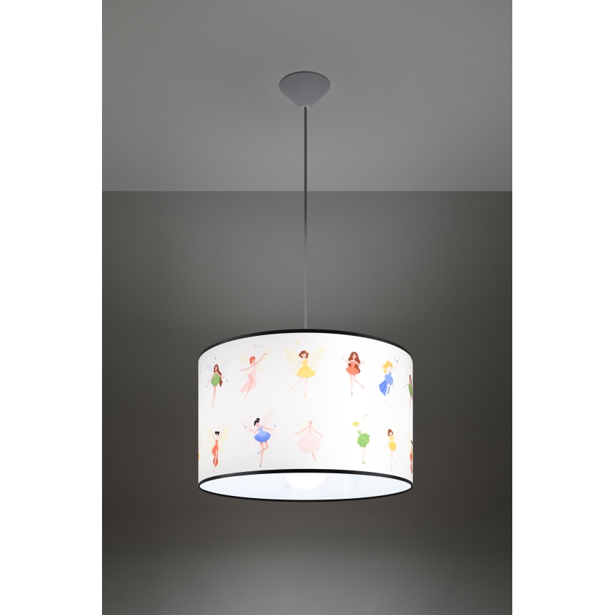 Detský luster na lanku FAIRY 1xE27/15W/230V pr. 40 cm víla