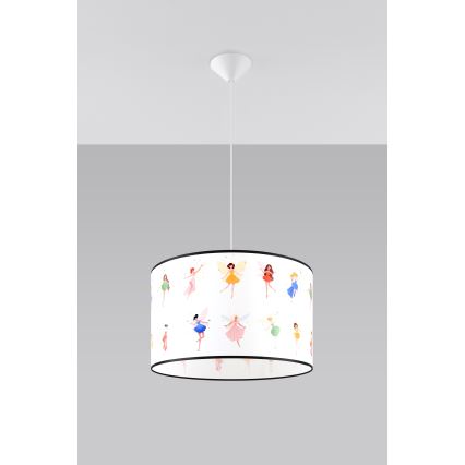 Detský luster na lanku FAIRY 1xE27/15W/230V pr. 40 cm víla