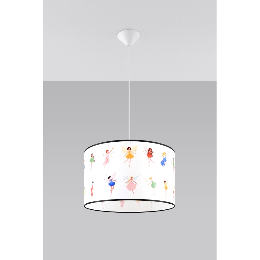 Detský luster na lanku FAIRY 1xE27/15W/230V pr. 40 cm víla