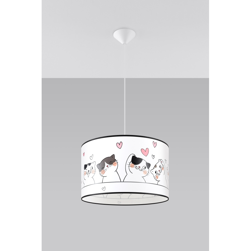 Detský luster na lanku CAT 1xE27/15W/230V pr. 40 cm mačka