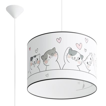 Detský luster na lanku CAT 1xE27/15W/230V pr. 40 cm mačka