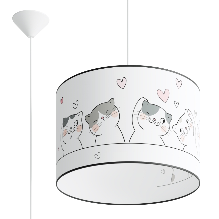 Detský luster na lanku CAT 1xE27/15W/230V pr. 40 cm mačka