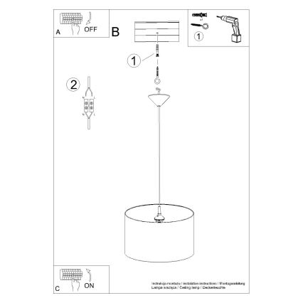Detský luster na lanku CAT 1xE27/15W/230V pr. 40 cm mačka