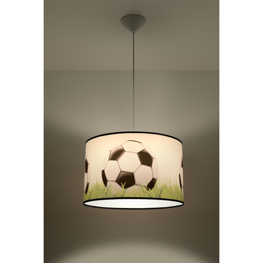 Detský luster na lanku FOOTBALL 1xE27/15W/230V pr. 40 cm futbal