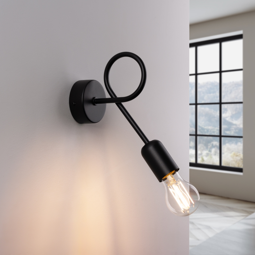 Nástenná lampa LOOP 1xE27/15W/230V čierna