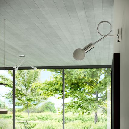 Nástenná lampa LOOP 1xE27/15W/230V lesklý chróm