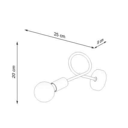 Nástenná lampa LOOP 1xE27/15W/230V lesklý chróm