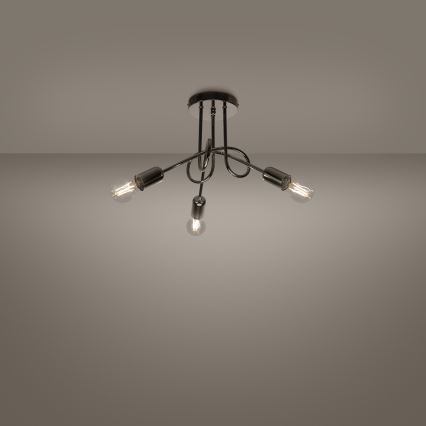 Prisadený luster LOOP 3xE27/15W/230V lesklý chróm