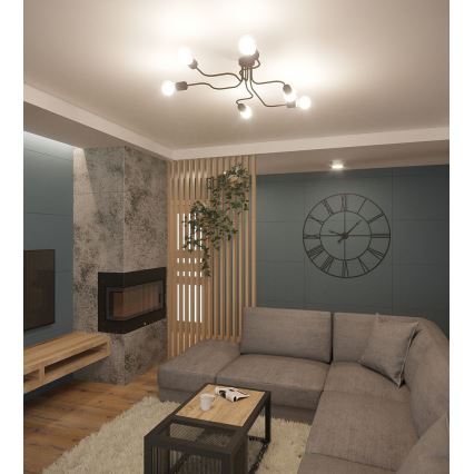 Prisadený luster VECTOR 6xE27/15W/230V biela
