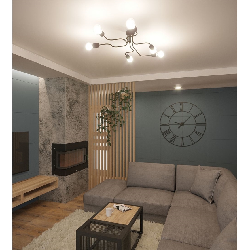 Prisadený luster VECTOR 6xE27/15W/230V biela