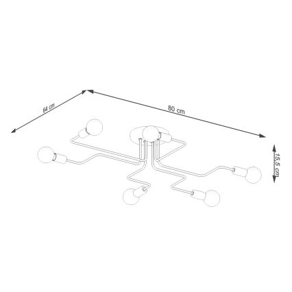 Prisadený luster VECTOR 6xE27/15W/230V biela
