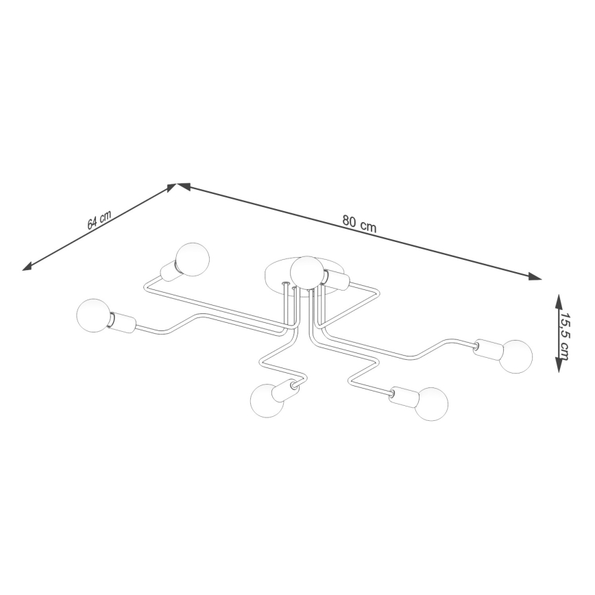 Prisadený luster VECTOR 6xE27/15W/230V biela
