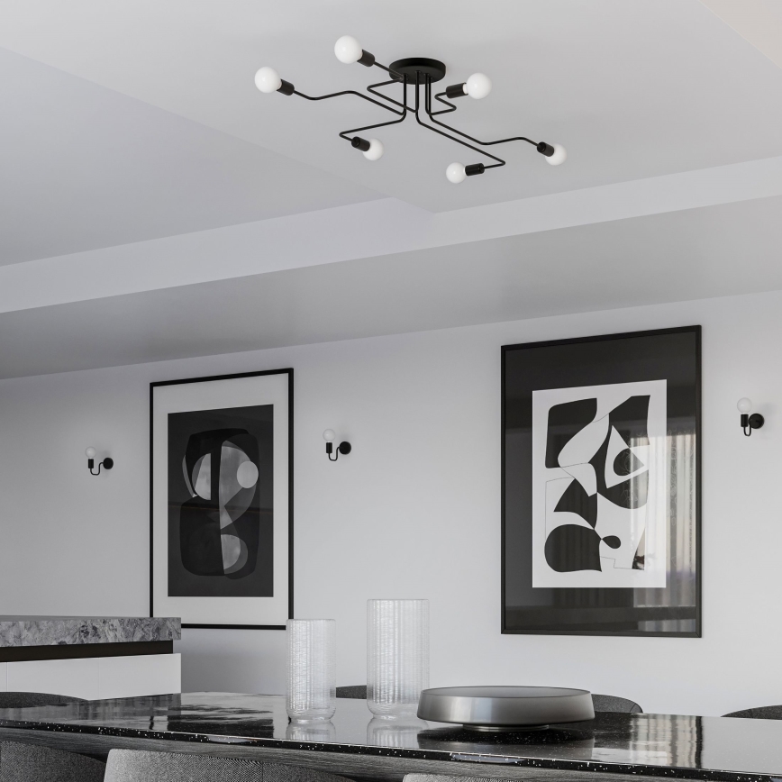Nástenná lampa VECTOR 1xE27/15W/230V čierna