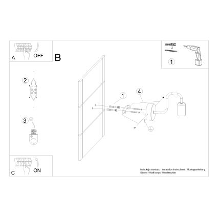 Nástenná lampa VECTOR 1xE27/15W/230V čierna
