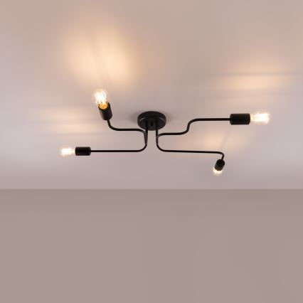 Prisadený luster VECTOR 4xE27/15W/230V čierna