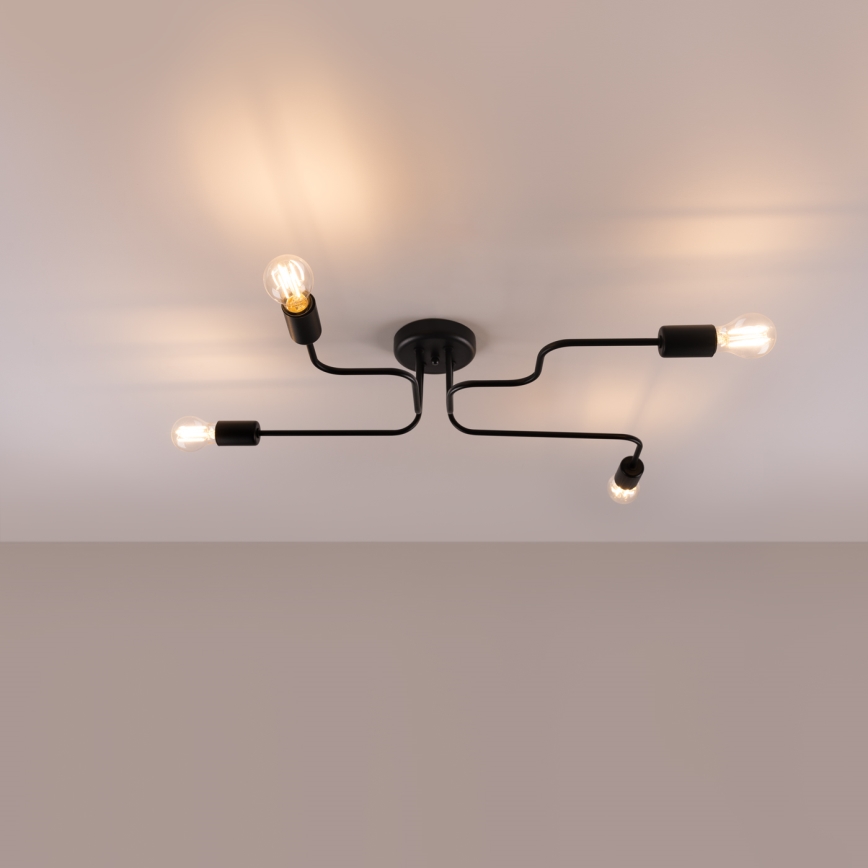 Prisadený luster VECTOR 4xE27/15W/230V čierna