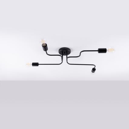 Prisadený luster VECTOR 4xE27/15W/230V čierna