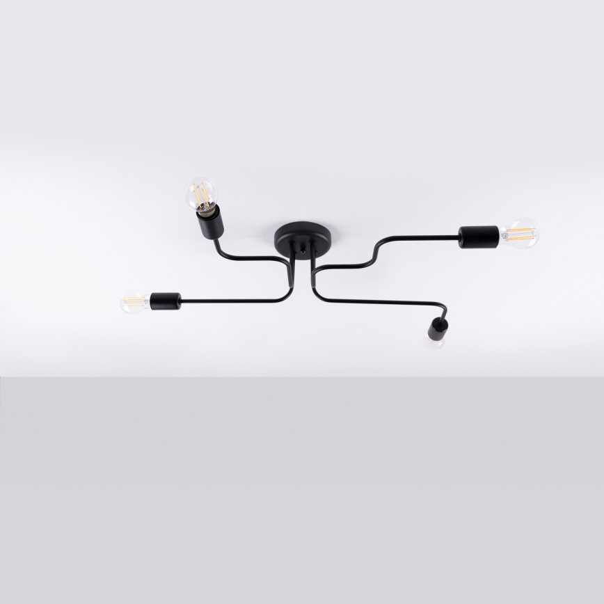 Prisadený luster VECTOR 4xE27/15W/230V čierna