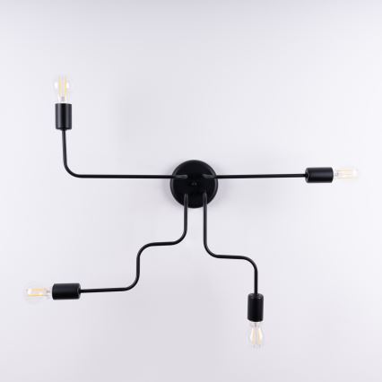 Prisadený luster VECTOR 4xE27/15W/230V čierna