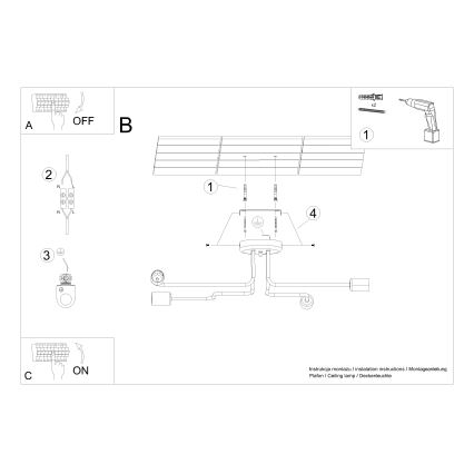 Prisadený luster VECTOR 4xE27/15W/230V čierna