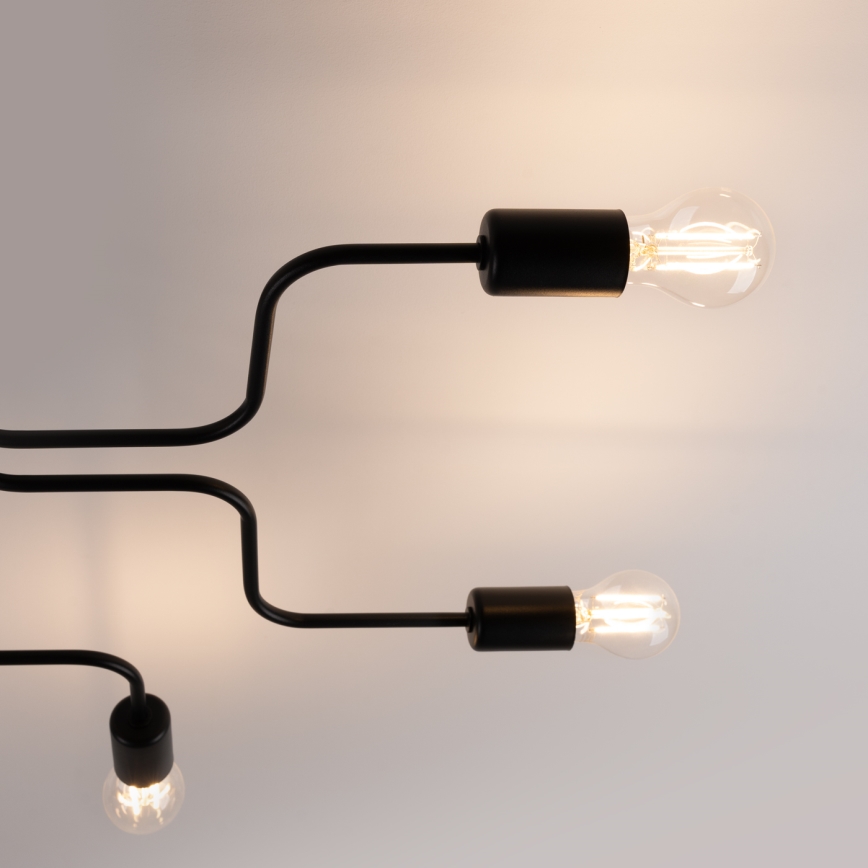 Prisadený luster VECTOR 6xE27/15W/230V čierna