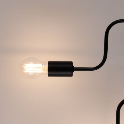 Prisadený luster VECTOR 6xE27/15W/230V čierna
