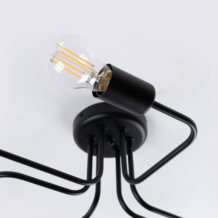 Prisadený luster VECTOR 6xE27/15W/230V čierna