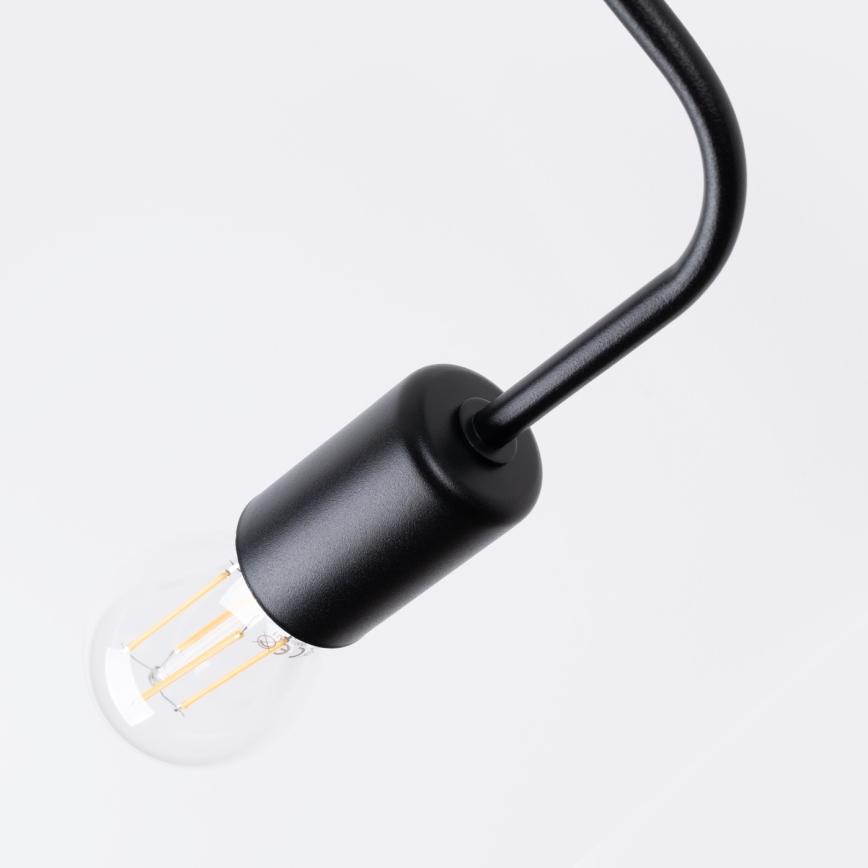 Prisadený luster VECTOR 6xE27/15W/230V čierna