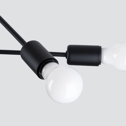 Luster na tyči NORAH 4xE27/15W/230V čierna
