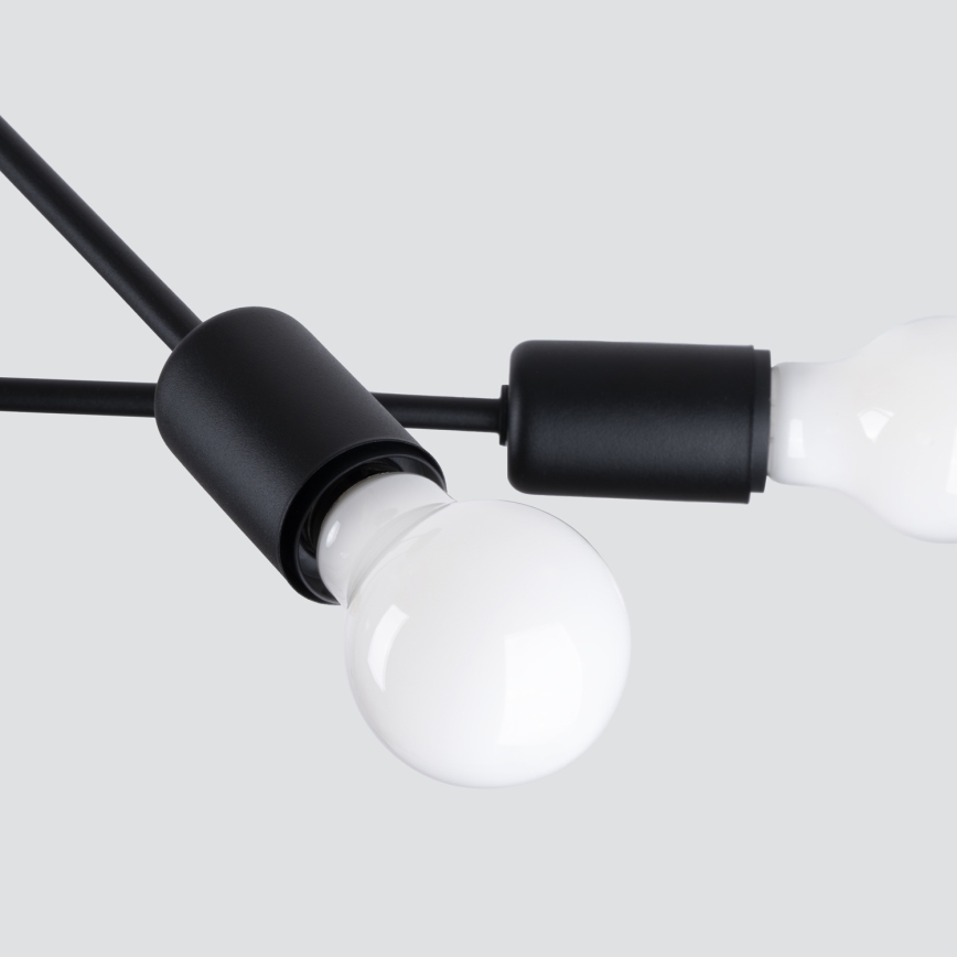 Luster na tyči NORAH 4xE27/15W/230V čierna