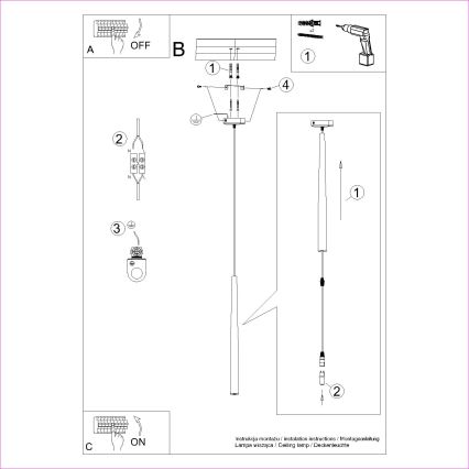 Luster na lanku BLISS 1xG9/8W/230V čierna