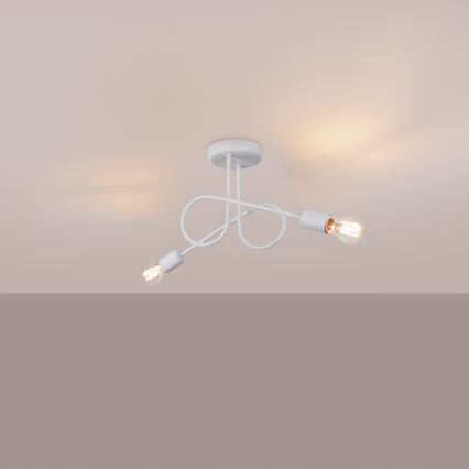 Prisadený luster LOOP 2xE27/15W/230V biela