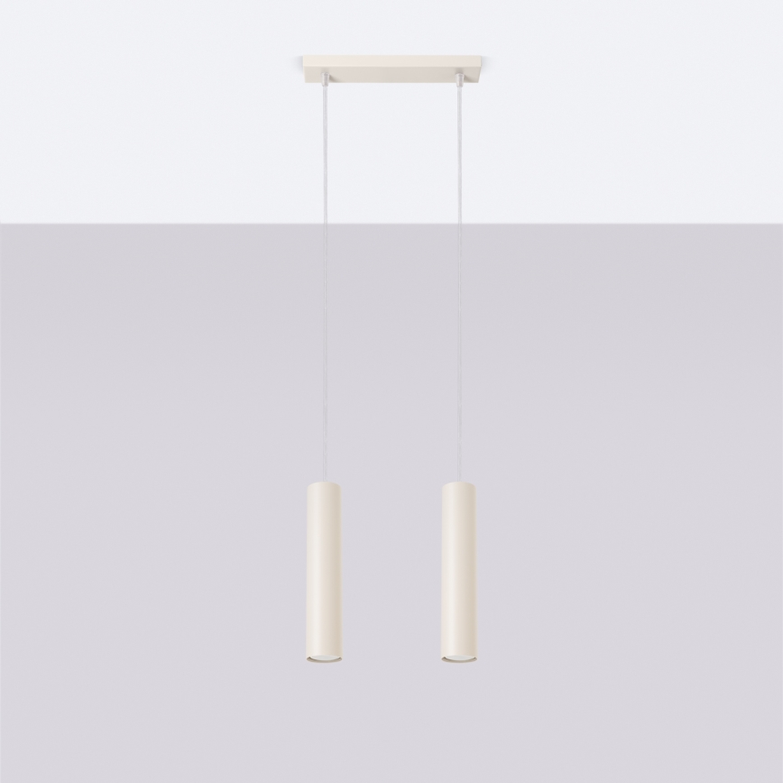 Luster na lanku LAGOS 2xGU10/10W/230V krémová