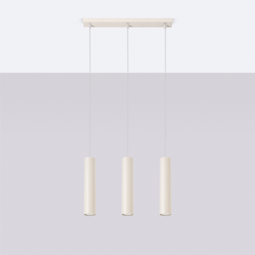 Luster na lanku LAGOS 3xGU10/10W/230V krémová
