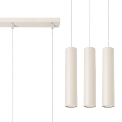 Luster na lanku LAGOS 3xGU10/10W/230V krémová