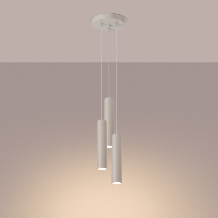 Luster na lanku LAGOS 3xGU10/10W/230V krémová