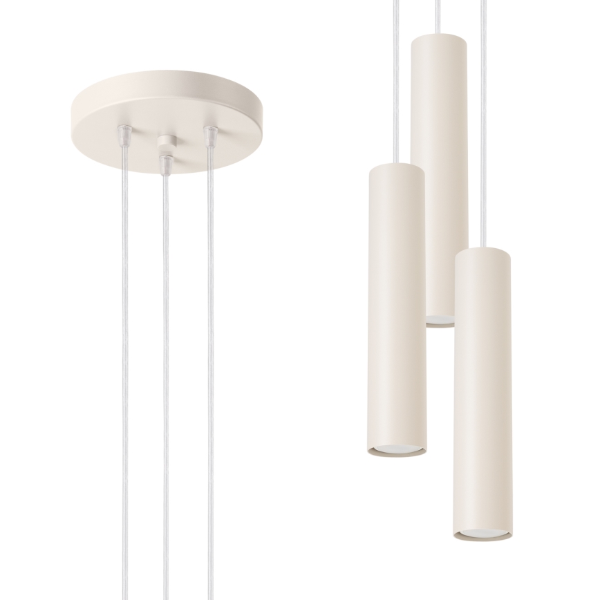 Luster na lanku LAGOS 3xGU10/10W/230V krémová