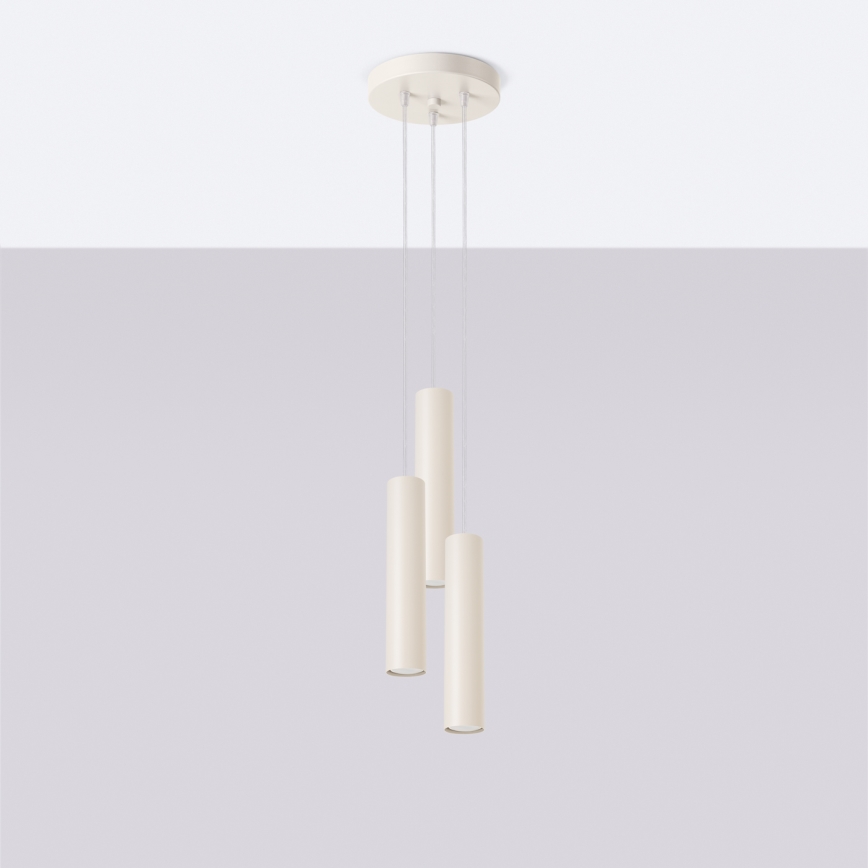Luster na lanku LAGOS 3xGU10/10W/230V krémová