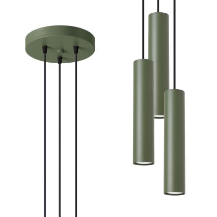 Luster na lanku LAGOS 3xGU10/10W/230V zelená