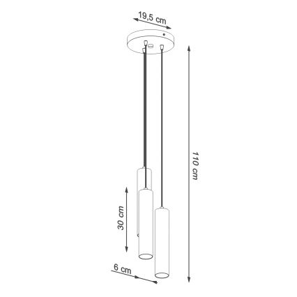 Luster na lanku LAGOS 3xGU10/10W/230V zelená